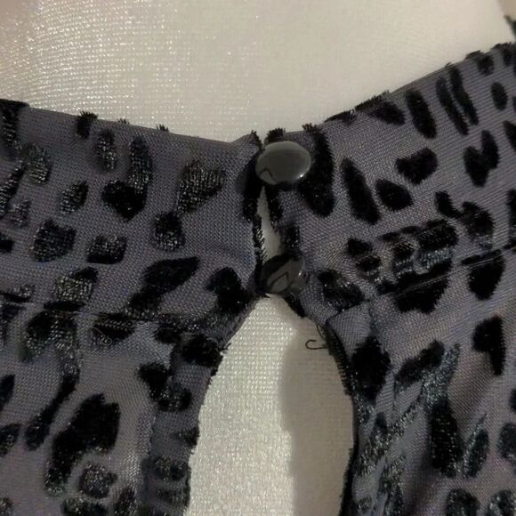 Lane Bryant 22/24 Black Leopard Print Mock Neck Sheer Mesh Long Sleeve Blouse - Picture 10 of 13